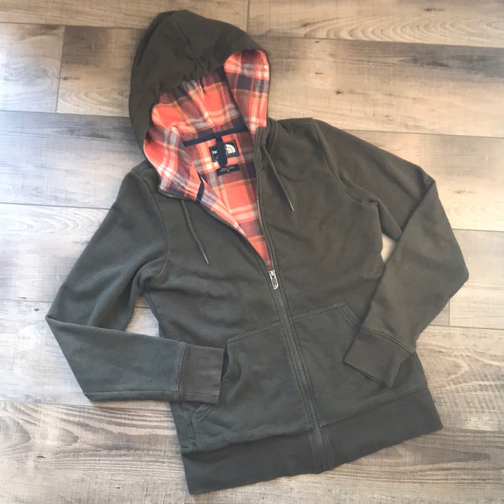 The North Face Olive Green Hooded Zip-Up Jacket